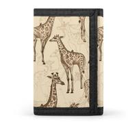 FekiLoot Hand Drawn Giraffes Wallets Exquisite Trifold Wallet Front Pocket Wallet with Zipper Keychain Coin Purse Credit Card Holder for Adult
