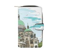 FekiLoot Hand Drawn Lines Wallet Large Capacity Travel Double Fold Wallets Portable Zipper Leather Purse for Women Men