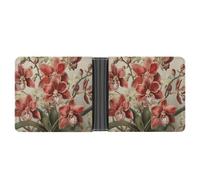 FekiLoot Hand Drawn Plants Leather Wallet Double-Sided Different Images Bifold Wallet Ultra Strong Stitching Slim Wallets