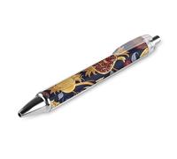 FekiLoot Hand Drawn Pomegranate Ballpoint Pens Retractable Black Ink Ballpoint Pens 0.5mm Medium Point Smooth Writing Pattern Pen with Super Soft Grip Cute Work Supplies for Men Women 1 PCS