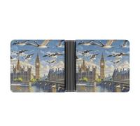 FekiLoot Hand-painted City Wallet Slim PU Bifold Design Wallet with Multiple Card Slots Wallets Extra Capacity Pocket Wallets