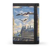 FekiLoot Hand-painted City Wallet Slim Trifold Wallets with Multiple Card Slots Credit Card Holder Pocket Coin Purse
