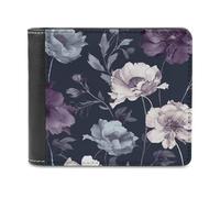 FekiLoot Hand Painted Flowers PU Leather Wallet Bifold Wallet Front Pocket Wallets Fashion Purse Slim Billfold Credit Card Holder