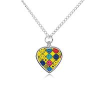 FekiLoot Happy Colorful Face Urn Necklaces for Ashes Personalized Human Pet Cremation Jewelry Keepsake Locket Heart Pendant with Filling Kit Memorial Gift for Dog Cat Lover Women Men