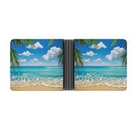 FekiLoot Hawaiian Beach Wallet Slim PU Bifold Design Wallet with Multiple Card Slots Wallets Extra Capacity Pocket Wallets