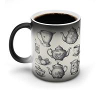 FekiLoot Heat Sensitive Color Changing Mug 11oz, Personalized Magic Mug Novelty Coffee Mugs, Funny Hand Drawn Teapots And Cups Mugs Ceramic Coffee Cups Fashion Tea Cups for Women Men & Gifts