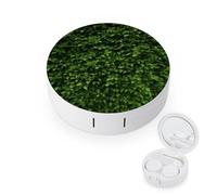 FekiLoot Hedge Contact Lens Case Portable Travel Outdoor Contact Lens Cases Circle Leakproof Makeup Storage Box with Mirror for Home Office Dormitory