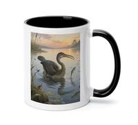 FekiLoot Hesperornis Diving for Fish Coffee Mug 12oz Ceramic Coffee Cup with Handle Novelty Color Mugs Tea Cup for Home, Office & Cafe Use, Microwave & Dishwasher Safe