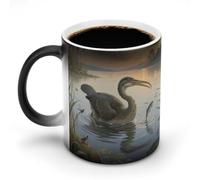 FekiLoot Hesperornis Diving for Fish Color Changing Mugs Heat Sensitive Coffee Mug Novelty Ceramic Cup with Handle Magic Cups Temperature Changing Coffee Tumblers for Women Men Funny Gifts 11 Oz