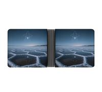 FekiLoot Hexagonal Salt Pools And Constellations Wallet for Men Minimalist Small Bifold Wallet Card Holder for ID, Credit Cards, Cash, Commuters