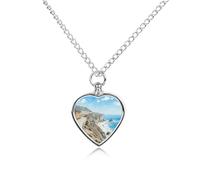 FekiLoot Highway 1 Ocean View Urn Necklace Heart, Cremation Jewelry with Funnel Kit Keepsake,Ashes Necklace for Dog Cat Love Women And Men