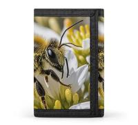 FekiLoot Honey Bee Trifold Wallet Slim Credit Card Holder Stylish Trifold Billfold Minimalist Front Pocket Friendly Purses