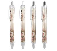 FekiLoot Horse Image Ballpoint Pens Retractable Ball Point Pens Smooth-Flowing Black Ink 0.5mm Writing Pen Black Ink Pen for Men Women 4 PCS