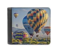 FekiLoot Hot Air Balloons Wallet Large Capacity Slim Bifold Wallet with Multiple Card Slots PU Leather Men Purse