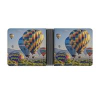 FekiLoot Hot Air Balloons Wallet Slim Leather Bifold Wallet Extra Capacity Wallets with Multiple Card Slots Men Billfold