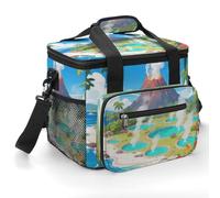 FekiLoot Hot Spring Volcanic Island Cooler Bag Small Portable Insulated,Beach Cooler Soft Large for Men Women Ice Chest Backpack for Beach, Camping, Travel, Picnic