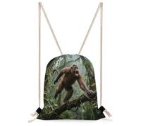 FekiLoot Howler Monkeys Drawstring Backpack Gym Bag Lightweight Sport Gym Sackpack for Beach, Travel, Yoga, Swimming