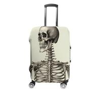 FekiLoot Human Skeleton Travel Luggage Cover Stretchable Airplane Suitcase Protector Sleeve Universal Washable Fit for 19-32 Inch Checked Baggage,Water Resistant Durable Luggage Protector X-Large
