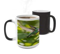 FekiLoot Hummingbird Flowers Color Changing Mugs Heat Sensitive Coffee Mug 11 Oz Novelty Ceramic Cup with Handle Magic Cups Temperature Changing Coffee Tumblers for Women Men Funny Gifts