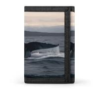 FekiLoot Humpback Whale Tail Ocean Wallet for Men Slim Minimalist Trifold Wallet with ID Window And Credit Card Holder