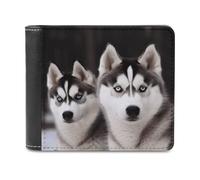 FekiLoot Husky Dog PU Leather Wallet Bifold Wallet Front Pocket Wallets Fashion Purse Slim Billfold Credit Card Holder