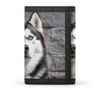 FekiLoot Husky Dog Trifold Wallet Slim Credit Card Holder Stylish Trifold Billfold Minimalist Front Pocket Friendly Purses