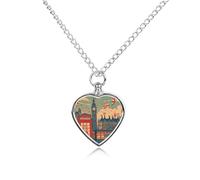 FekiLoot I Like London Pet Cremation Jewelry Personalized for Man, Custom Dog Urn Necklaces for Ashes, Heart-Shaped Pendant Urn Necklaces for Cat Lover Woman, with Funnel Kit