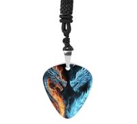 FekiLoot Ice And Fire Dragons Guitar Pick Necklace for Women&Men Personalized Pendant Necklaces Exquisite Metal Necklaces Cool Guitar Pick Holder Necklace Unique Gifts for Adult