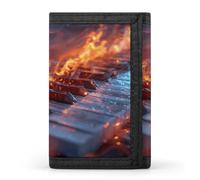 FekiLoot Ice And Fire Music Key Wallet Slim Trifold Wallets with Multiple Card Slots Credit Card Holder Pocket Coin Purse