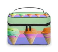 FekiLoot Ice Cream Rainbow Gradient Makeup Bag Large Capacity Travel Cosmetic Bag Lightweight Hand-held Toiletry Bags Portable Cosmetic Pouch Cute Make Up Pouch for Women