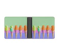 FekiLoot Ice Cream Rainbow Gradient Wallet Slim PU Bifold Design Wallet with Multiple Card Slots Wallets Extra Capacity Pocket Wallets