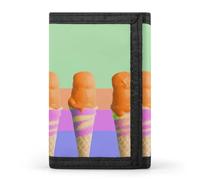 FekiLoot Ice Cream Rainbow Gradient Wallet Slim Trifold Wallets with Multiple Card Slots Credit Card Holder Pocket Coin Purse