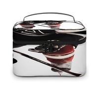 FekiLoot Ice Hockey Pattern Makeup Bag Organizer Portable Travel Toiletry Bag with Handle Fashion Large Capacity Cosmetic Bags Lightweight Waterproof Makeup Storage Bags for Women