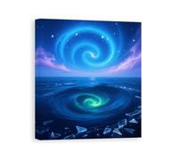 FekiLoot Ice Sea Double Vortex Canvas Wall Art Modern, Cute But Exquisite Wall Decor, Canvas Prints Ready to Hang for Living Room Bedroom Office Home Decorations20x24inch(51x61cm)
