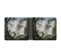 FekiLoot Iguazu Falls Rainforest Wallet for Men Minimalist Small Bifold Wallet Card Holder for ID, Credit Cards, Cash, Commuters