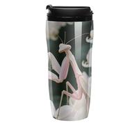 FekiLoot Interactive Orchid Mantis Insulated Tumbler Reusable Plastic Iced Coffee Cup with Lid Double Walled Hot Coffee Travel Mug Gifts for Women Men BPA Free 12 Oz