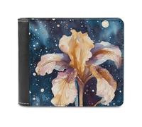 FekiLoot Iris Flower Image Wallet Fashionable Slim Leather Wallet with Multiple Card Slots And Hidden Compartments Wallets