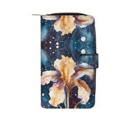 FekiLoot Iris Flower Image Wallet for Men Women Large Capacity Purse Clutch Bag Handbag Checkbook Cash Credit Cards
