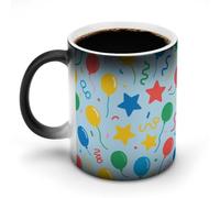 FekiLoot Irregular Pattern Ceramic Coffee Mug with Handle, Tea Cup with Heat Sensitive Color, Novelty Coffee Cup for Latte, Tea, Cappuccino, Milk, Cocoa