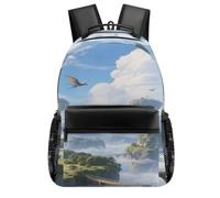 FekiLoot Island in The Sky Backpack With Large Capacity, Travel Backpack with Pouch Pocket Gift for Men & Women, Laptop Backpack for Outdoors Hiking Traveling