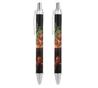 FekiLoot Italian Pasta Pictures Ballpoint Pens Retractable Black Ink Ballpoint Pens 0.5mm Medium Point Smooth Writing Pattern Pen with Super Soft Grip Cute Work Supplies for Men Women 2 PCS