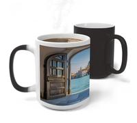 FekiLoot Italian Water City Mug Heat Sensitive Coffee Mugs Colour Changing Magical Coffee Tea Cup Funny Art Mug Sublimation Mugs Novelty Ceramic Cup for Women Men 11oz