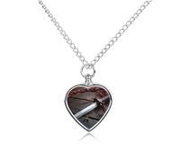 FekiLoot Japan Samurai Sword Urn Necklace Heart, Cremation Jewelry with Funnel Kit Keepsake,Ashes Necklace for Dog Cat Love Women And Men