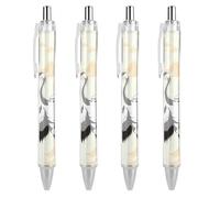 FekiLoot Japanese Crane Ballpoint Pens Retractable Black Ink Ballpoint Pens 0.5mm Medium Point Smooth Writing Pattern Pen with Super Soft Grip Cute Work Supplies for Men Women 4 PCS