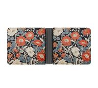 FekiLoot Japanese Style Flower Leather Wallet Double-Sided Different Images Bifold Wallet Ultra Strong Stitching Slim Wallets