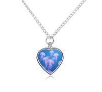 FekiLoot JellyfishColony Urn Necklaces for Ashes Personalized Human Pet Cremation Jewelry Keepsake Locket Heart Pendant with Filling Kit Memorial Gift for Dog Cat Lover Women Men