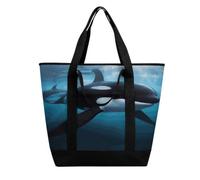 FekiLoot Killer Whale Shopping Bag Tote Bag Reusable Grocery Bags