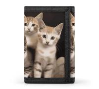 FekiLoot Kittens Family Cats Trifold Wallet Slim Minimalist Front Pocket Men's Passcase Wallet Credit Card Holder