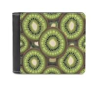 FekiLoot Kiwi Art Pattern Wallet Large Capacity Slim Bifold Wallet with Multiple Card Slots PU Leather Men Purse