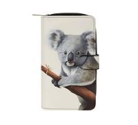 FekiLoot Koala And Butterfly Wallet for Men Women Large Capacity Purse Clutch Bag Handbag Checkbook Cash Credit Cards